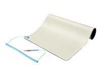 StarTech.com 11x18in Anti Static Mat, ESD Mat for Electronics Repair, Anti Static Desk Mat w/Detachable Grounding Wire, ANSI/ESD S 4.1 Compliant, Flexible Thermoplastic Work Mat/Pad - Suitable for Tables (SM-ANTI-STATIC-MAT) - Tapis antistatique - fil de mise à la terre détachable - beige SM-ANTI-STATIC-MAT