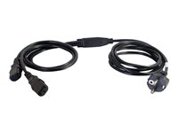 C2G Power Cord Splitter - Répartiteur d'alimentation - power CEE 7/7 (M) pour power IEC 60320 C13 - CA 250 V - 3 m - moulé - noir - Europe 80629