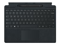 Microsoft Clavier Signature pour Surface Pro - Clavier - avec pavé tactile, accéléromètre, plateau de rangement et de chargement du Surface Slim Pen 2 - QWERTY - Anglais international - noir - avec Slim Pen 2 - pour Surface Pro 8, Pro X 8X8-00007