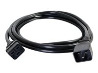 C2G 16 AWG 250 Volt 16 Amp Power Extension Cord - Rallonge de câble d'alimentation - IEC 60320 C20 pour IEC 60320 C19 - CA 250 V - 50 cm - moulé - noir 80621