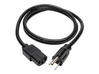 Tripp Lite 4ft Computer Power Cord Cable 5-15P to C13 10A 18AWG 4' - Câble d'alimentation - IEC 60320 C13 pour NEMA 5-15 (M) - CA 110 V - 1.2 m - noir P006-004