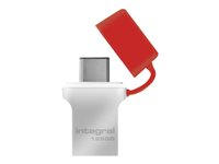 Integral Fusion - Clé USB - 128 Go - USB 3.0 / USB type C - zinc INFD128GBFUS3.0-C