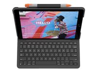 Logitech Slim Folio - Clavier et étui - Bluetooth - AZERTY - Français - graphite - pour Apple 10.5-inch iPad Air (3ème génération) 920-009484