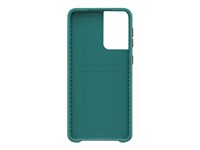 LifeProof WAKE - Coque de protection pour téléphone portable - 85 % de plastique recyclé provenant de l'océan - en bas (vert/orange) - modèle d'onde douce - pour Samsung Galaxy S21+ 5G 77-81259