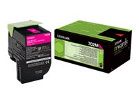 Lexmark 702M - Magenta - original - cartouche de toner LCCP, LRP - pour Lexmark CS310dn, CS310n, CS410dn, CS410dtn, CS410n, CS510de, CS510dte 70C20M0