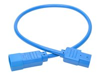 Tripp Lite 2ft Computer Power Extension Cord 10A 18 AWG C14 to C13 Blue 2' - Rallonge de câble d'alimentation - IEC 60320 C14 pour IEC 60320 C13 - CA 100-250 V - 10 A - 61 cm - bleu P004-002-ABL