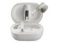 Poly Voyager Free 60+ UC - Écouteurs sans fil avec micro - intra-auriculaire - Bluetooth - Suppresseur de bruit actif - USB-A via adaptateur Bluetooth - blanc sable - certifié Zoom 7Y8G5AA