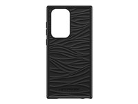 LifeProof WAKE - Coque de protection pour téléphone portable - 85 % de plastique recyclé provenant de l'océan - noir - modèle d'onde douce - pour Samsung Galaxy S22 Ultra 77-86654