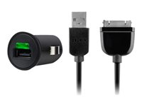 Belkin Micro Car Charger - Adaptateur d'alimentation pour voiture - 2.1 A (USB) - sur le câble : 30-pin Samsung - pour Samsung Galaxy Tab, Tab 10.1, Tab 10.1N, Tab 10.1V, Tab 7.0, Tab 7.7, Tab 8.9, Tab WiFi F8M114CW03