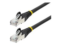 StarTech.com 10m CAT6a Ethernet Cable - Black - Low Smoke Zero Halogen (LSZH) - 10GbE 500MHz 100W PoE++ Snagless RJ-45 w/Strain Reliefs S/FTP Network Patch Cord - Cordon de raccordement - RJ-45 (M) pour RJ-45 (M) - 10 m - S/FTP - CAT 6a - IEEE 802.3bt - sans halogène, moulé, sans crochet, bloqué - noir NLBK-10M-CAT6A-PATCH