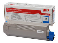 OKI - Cyan - original - cartouche de toner - pour OKI MC560dn, MC560n; C5850dn, 5850n, 5950cdtn, 5950dn, 5950dtn, 5950n 43865723