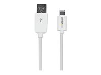 StarTech.com Câble Apple® Lightning vers USB pour iPhone, iPod, iPad 3 m Blanc - Câble iPhone 5 - Chargeur Synchronisation Lightning - 3m - Câble Lightning - Lightning mâle pour USB mâle - 3 m - blanc - pour P/N: KITBXAVHDPEU, KITBXAVHDPNA, KITBXAVHDPUK, KITBXDOCKPEU, KITBXDOCKPUK, KITBZDOCK USBLT3MW