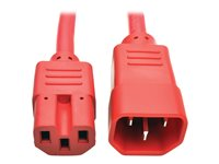 Tripp Lite 3ft Heavy Duty Power Extension Cord 15A 14 AWG C14 C15 Red 3' - Câble d'alimentation - IEC 60320 C14 pour IEC 60320 C15 - 250 V - 15 A - 90 cm - moulé - rouge P018-003-ARD