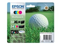 Epson 34XL - Pack de 4 - XL - noir, jaune, cyan, magenta - original - emballage coque avec alarme radioélectrique/ acoustique - cartouche d'encre - pour WorkForce Pro WF-3720DWF, WF-3725DWF C13T34794020