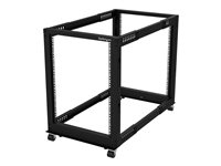 StarTech.com 4POSTRACK15U Rack serveur réglable à cadre ouvert 15U - 4 montants - 55,9 cm à 101,5 cm - Rack cadre ouvert - 4 montants - sur le sol - noir - 15U 4POSTRACK15U