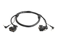 C2G VGA270 UXGA Monitor Cable - Câble VGA / audio - HD-15 (VGA), mini jack stéréo (M) pour HD-15 (VGA), mini jack stéréo (M) - 1 m - connecteur à angle droit, vis moletées - noir 81158