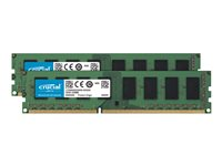 Crucial - DDR3L - kit - 16 Go: 2 x 8 Go - DIMM 240 broches - 1600 MHz / PC3-12800 - CL11 - 1.35 V - mémoire sans tampon - non ECC CT2K102464BD160B