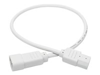 Tripp Lite 2ft Computer Power Extension Cord 10A 18 AWG C14 to C13 White 2' - Rallonge de câble d'alimentation - IEC 60320 C14 pour IEC 60320 C13 - CA 100-250 V - 10 A - 61 cm - blanc P004-002-AWH