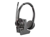 Poly Savi 8220 - Savi 8200 series - micro-casque - sur-oreille - DECT / Bluetooth - sans fil - Suppresseur de bruit actif - USB-A via adaptateur Bluetooth - noir - certifié Zoom, certifié UC 8D3F2AA#ABB
